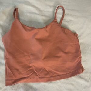 Salmon/Pink Crop Workout Top with padding